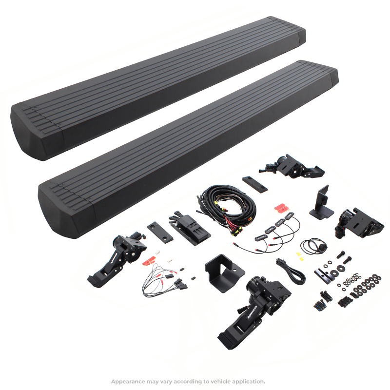 Jeep Wrangler Running Boards - Driver + Passenger Side - Go Rhino - VoltStep Electric, 2-Door, Cutting Required - Textured Black - `07-`17